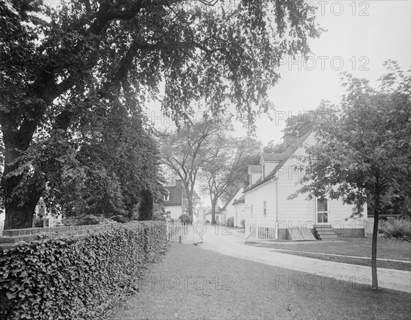 Lane in rear of spinning house at Mt. Vernon, c.between 1910 and 1920. Creator: Unknown.