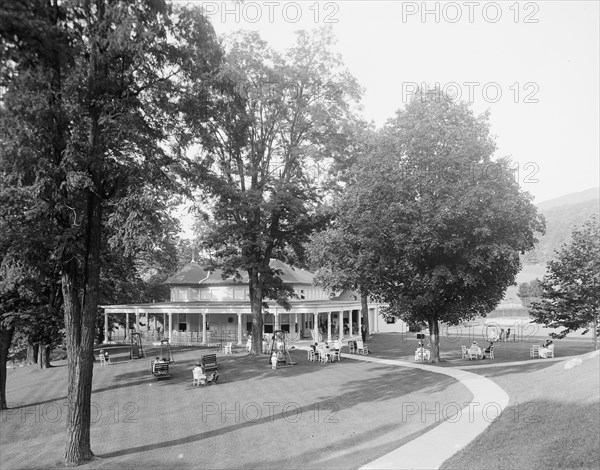 Five o'clock tea at the club house, Virginia Hot Springs, between 1910 and 1920. Creator: Unknown.