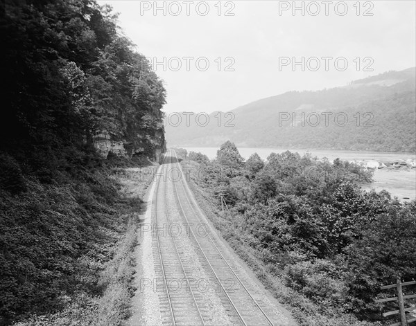 C. & O. Ry. [i.e. Chesapeake and Ohio Railway] at Sandstone Falls, W. Va., c.between 1910 and 1920. Creator: Unknown.