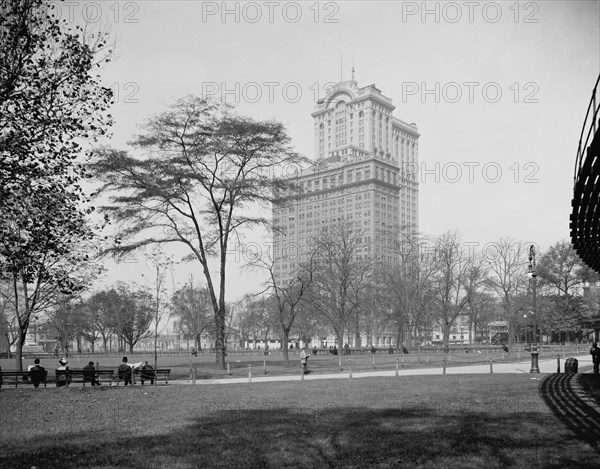 Whitehall Buildings [sic] from Battery Park, New York, between 1910 and 1920. Creator: Unknown.