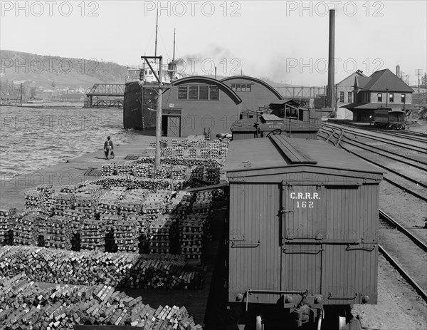 Copper for shipment, Houghton, Mich., between 1900 and 1920. Creator: Unknown.