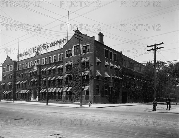 Frederick Stearns and Co. laboratory from southeast, Detroit, Mich., between 1910 and 1920. Creator: Unknown.