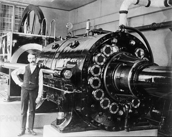 Part of air compressor at Ellison Hoist, Lead Homestake Mine, between 1900 and 1910. Creator: Unknown.