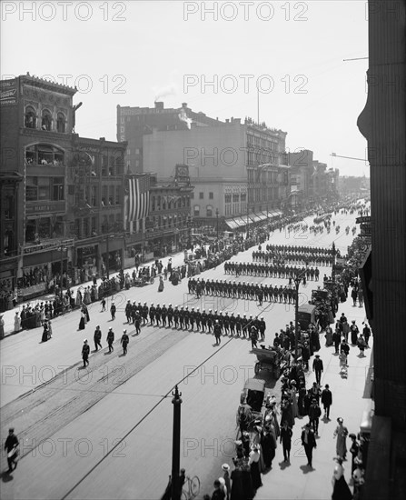 Detroit commandery, no. 1, state encampment, Michigan K.T. [Knights Templar], between 1900 and 1910. Creator: Unknown.