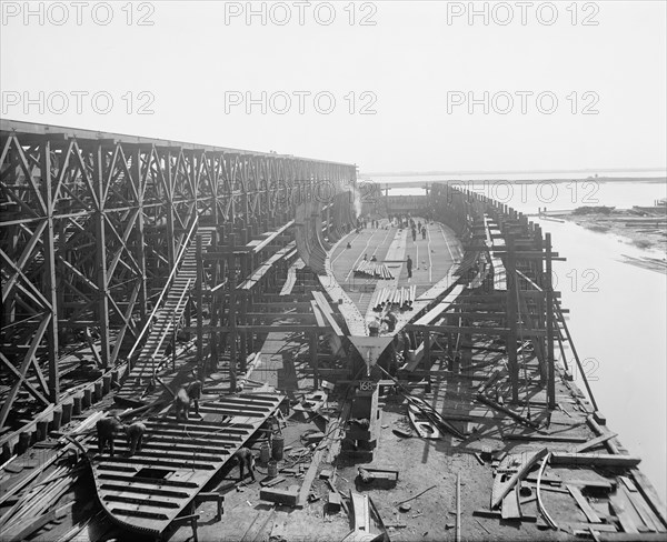 City of Cleveland, Steamer #168 on the ways, 1907. Creator: Unknown.