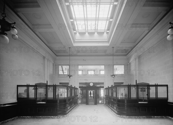 19th Ward Bank, Thirty-fourth Street Branch, showing clock, New York, N.Y., between 1905 and 1915. Creator: Unknown.