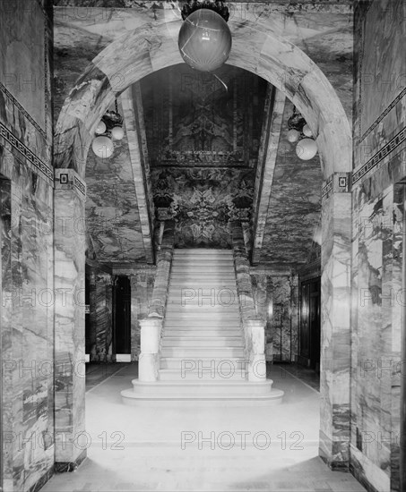 Stairway, main corridor, Majestic B. [Building], Detroit, Mich., between 1905 and 1915. Creator: Unknown.