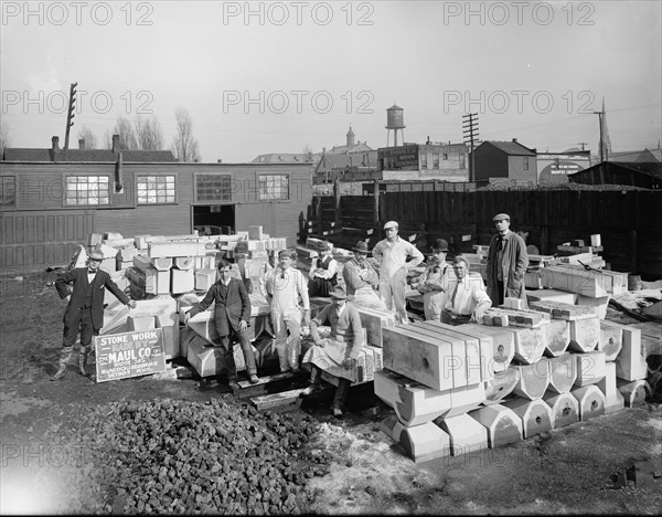 Stone yard, Detroit, Mich., between 1905 and 1915. Creator: Unknown.