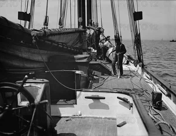 Looking forward on pilot boat no. 2, between 1900 and 1905. Creator: Unknown.