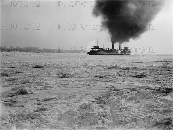 Car ferry in the ice, between 1900 and 1905. Creator: Unknown.