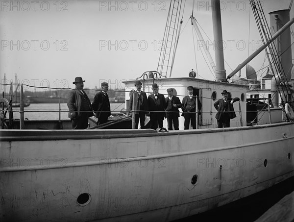 Pilots going out on steam pilot boat New York, between 1900 and 1905. Creator: Unknown.