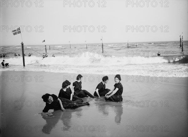 An Afternoon on the beach, between 1900 and 1905. Creator: Unknown.