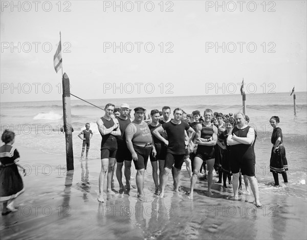 Capt. Riley and lifeguards, Coney Island, N.Y., between 1900 and 1905. Creator: Unknown.