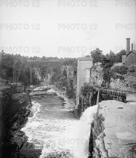 Rainbow Falls and R.R. bridge, Ausable Chasm, N.Y., c1905. Creator: Unknown.