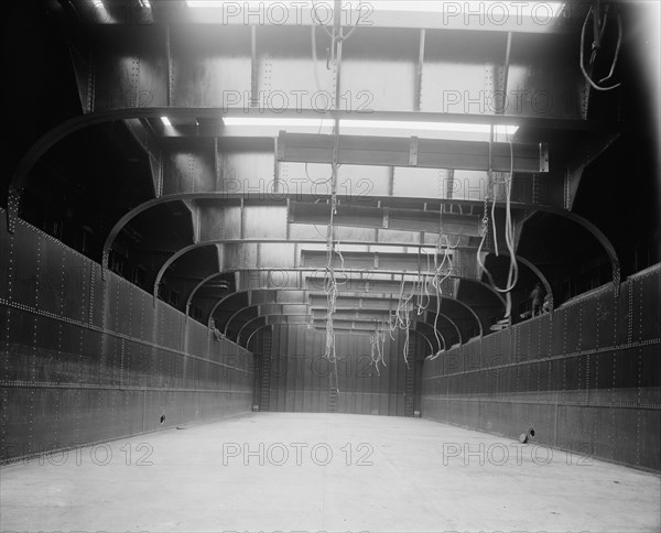 Cargo hold, looking forward, S.S. J.H. Sheadle, between 1906 and 1910. Creator: Unknown.