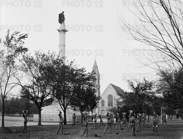 Military exercises in Marion Square, Charleston, S.C., c1907. Creator: Unknown.