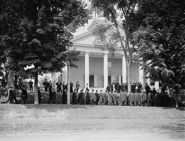 Seniors marching to college, Amherst College, c1908. Creator: Unknown.