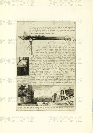 Page two, from Letter on the Elements of Etching, 1864. Creator: Adolphe Martial Potemont.
