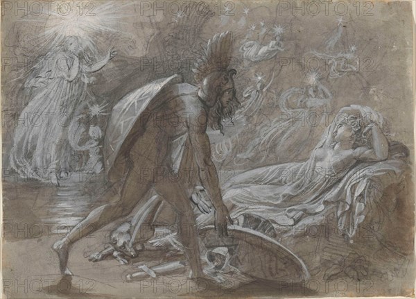 Fingal Mourning Over the Body of Malvina, from Ossian's Berrathon, c. 1810. Creator: Girodet de Roucy-Trioson.