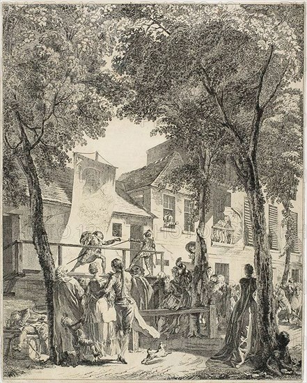 The Parade on the Boulevard, 1760. Creator: Antoine Jean Duclos.