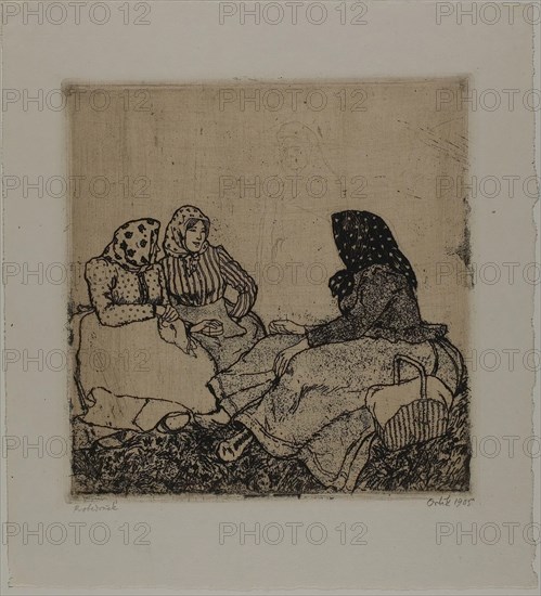 Three Women, 1905. Creator: Emil Orlik.