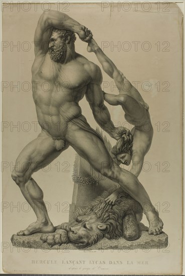 Hercules Throwing Lichas into the Sea, 1815/45. Creator: Auguste de Valmont.