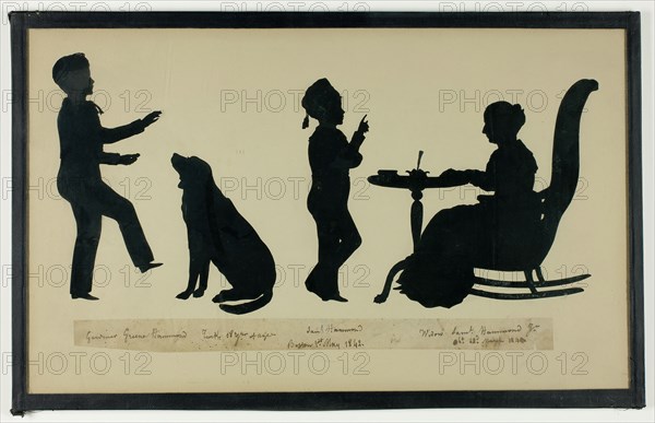 Silhouette of Hammond Family, 1842. Creator: Auguste Amant Constant Fidele Edouart.