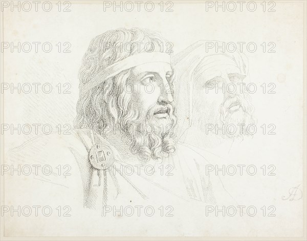 Two Merovingian Heads, 1817. Creator: Auguste Gaspard Louis Desnoyers.