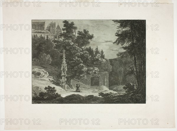 Pilgrim in the Woods, 1825. Creator: Karl Blechen.