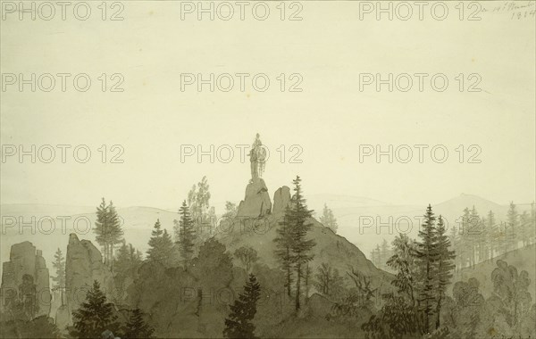 Statue of the Madonna in the Mountains, 1804. Creator: Caspar David Friedrich.