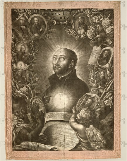 Thesis-Sheet showing Saint Ignatius of Loyola, November 15, 1696. Creator: Elias Christoph Heiss.