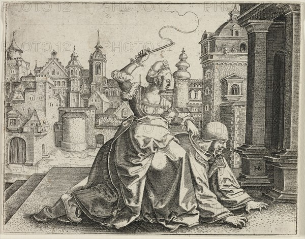 Phyllis and Aristotle, c. 1545. Creator: Hans Brosamer.