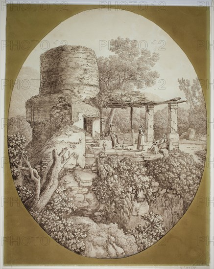 Group of People on a Terrace, 1797. Creator: Jacob Philip Hackert.