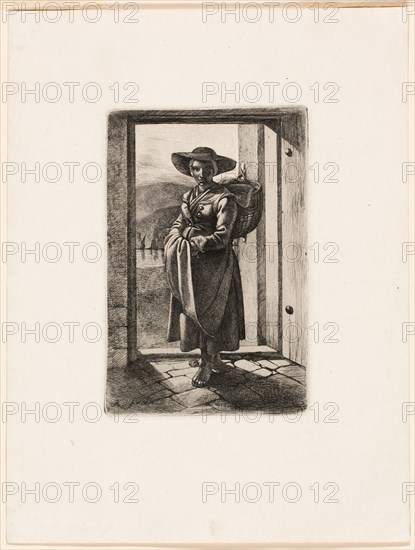 The Hungarian Woman Standing in the Door, 1817. Creator: Johann Adam Klein.