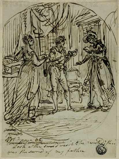 Look at This Sword, Was it to Be Resisted?, from Eleanora: from the Sorrows of Werter, n.d. Creators: Haggitt, William Artaud, Edward Dayes.