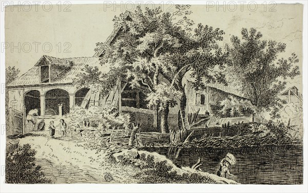 Mill by the Stream, n.d. Creator: Joannes Stradanus.