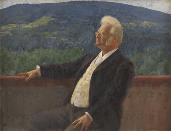 Portrait of Bjornstjerne Bjornson, 1900. Creator: Erik Werenskiold.