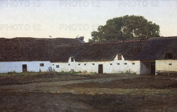 A farm in Vendsyssel, sunset, 1901. Creator: Johan Christopher Schlichtkrull.