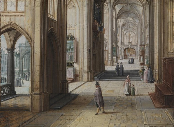 Interior of a Gothic Church Looking East, 1609. Creator: Hendrik van Steenwyck.