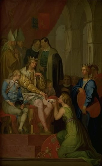 Christian I Raising the Province of Holstein to the State of a Duchy in 1460, 1778. Creator: Nicolai Abraham Abildgaard.