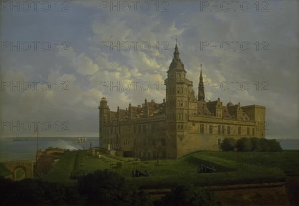 Kronborg seen from the north bastion, 1848. Creator: Joachim Ferdinand Richardt.