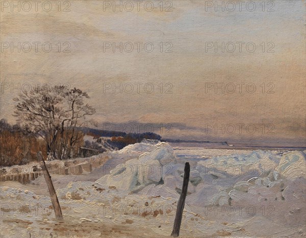 Ice Pack near Taarbæk, North of Copenhagen, 1853. Creator: Vilhelm Kyhn.