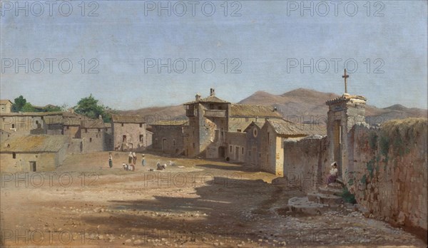 The square in Anticoli Corrado, Italy, 1873. Creator: Niels Bredal.