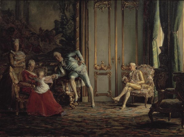 An Interior from the Past Century. Scene from the Court of Christian VII, 1881. Creator: Kristian Zahrtmann.