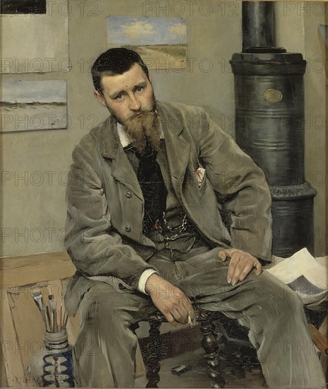 Portrait of the Painter Nils Kreuger, 1883. Creator: Sven Richard Bergh.