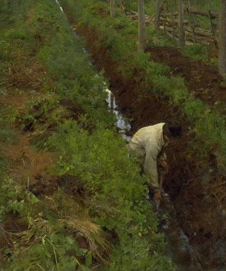 Dredging a Ditch, 1886. Creator: Erik Werenskiold.