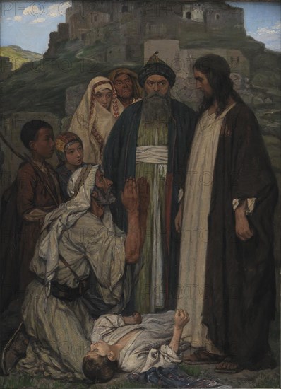 Christ Cures the Lunatic Child, 1891. Creator: Axel Helsted.