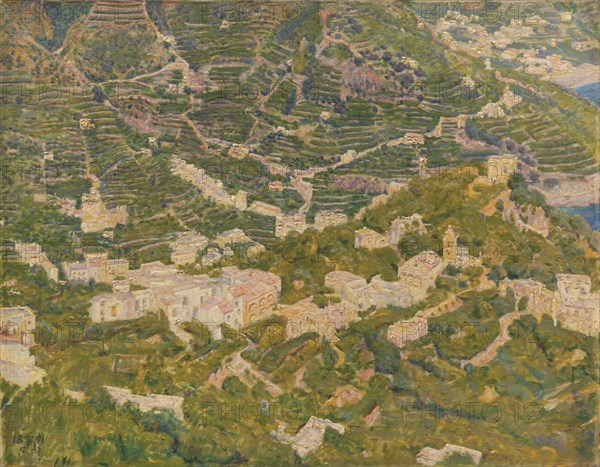 Bird's Eye View from Ravello towards Torello, 1891. Creator: Kristian Zahrtmann.