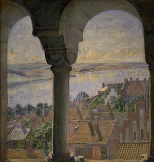 A view from the Tower of Viborg Cathedral, 1902. Creator: Poul S. Christiansen.