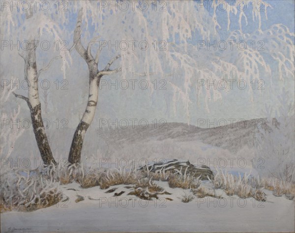 White Frost in Sunshine, 1903. Creator: Gustaf Fjaestad.